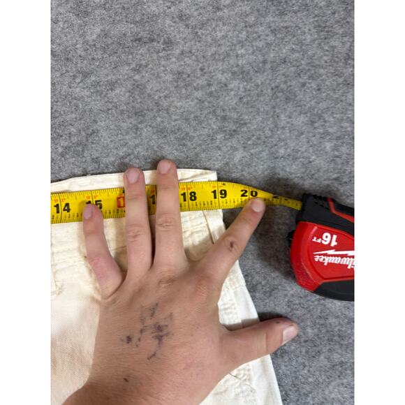 VINTAGE Indurall Paints Shorts Mens Size 38 Cream Workwear Carpenter Utility - Picture 3 of 5